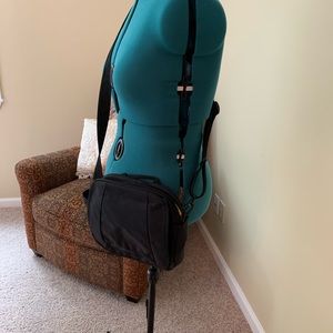 Black nylon anti theft crossbody